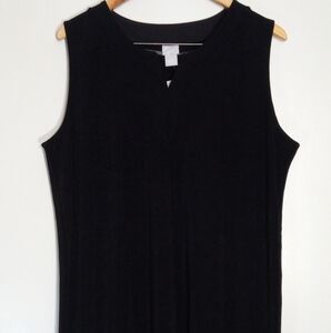 Chicos Travelers black vneck shift dress women's size 3 NWT